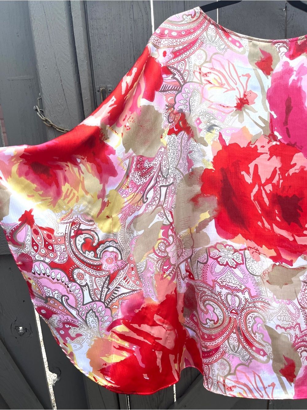 Jones New York V-Neck Kimono Sleeve Tunic Blouse Pink Coral Size 3X - Picture 6 of 10